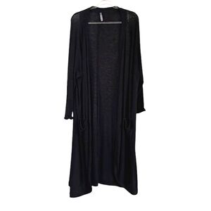 Massini Black Long Open Cardigan Size 3X